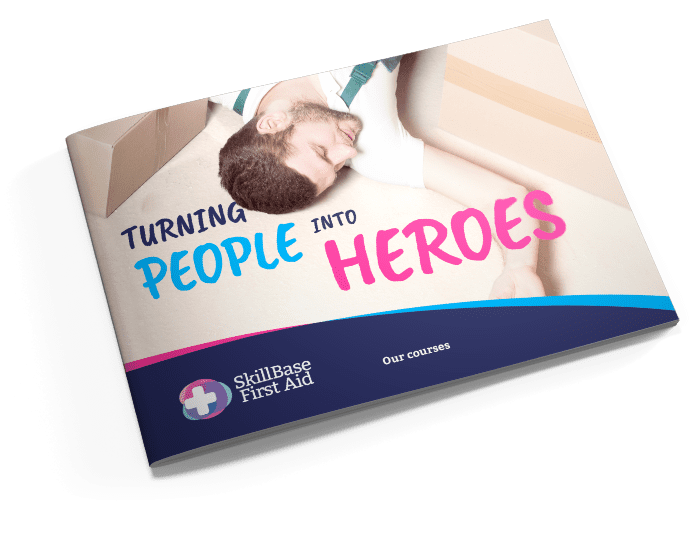 A brochure from Skillbase first aid on turning people into heroes