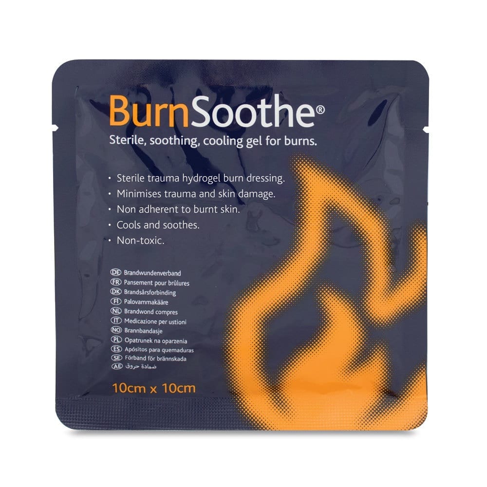 A sachet of BurnSoothe which is a gel for cooling burns.