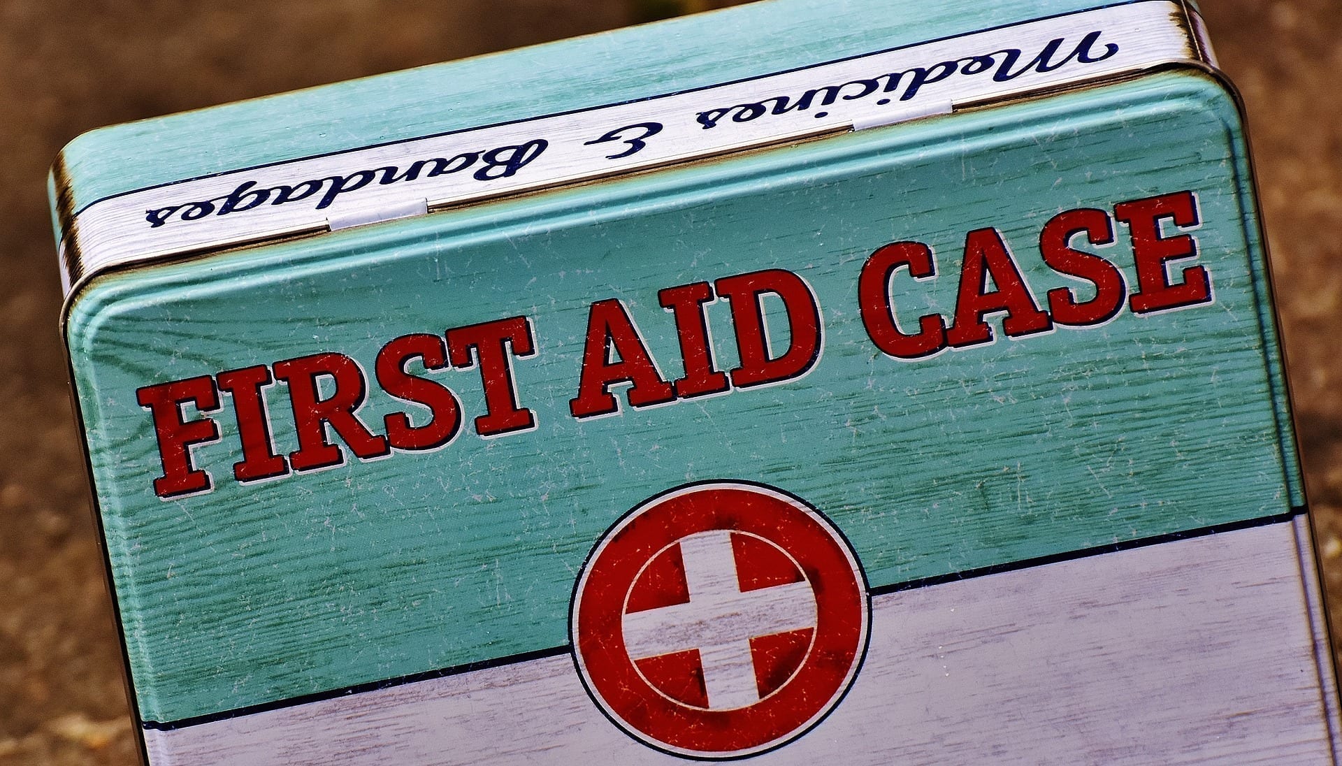 An older style first aid tin.