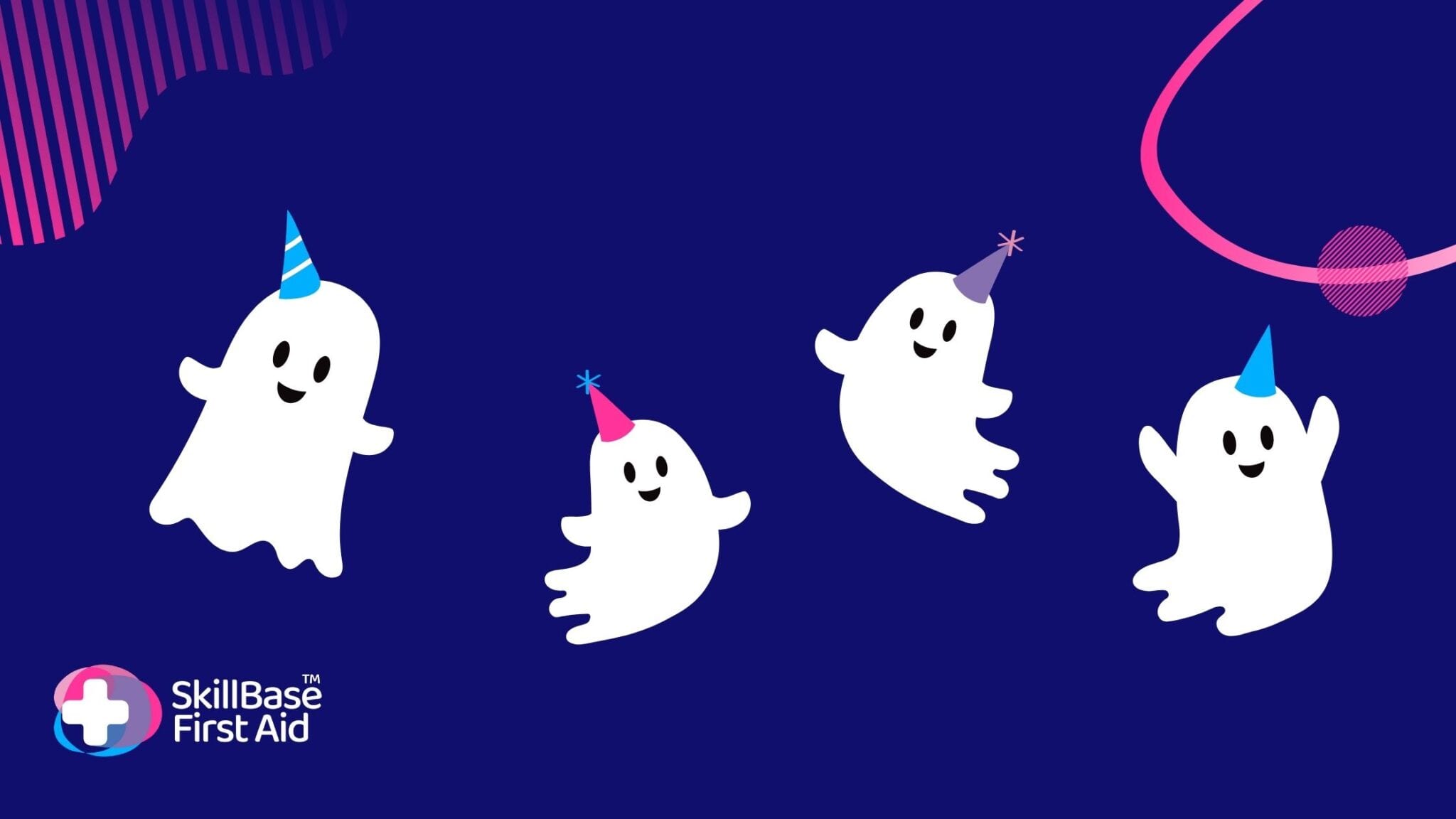 A decorative banner for Halloween and Covid