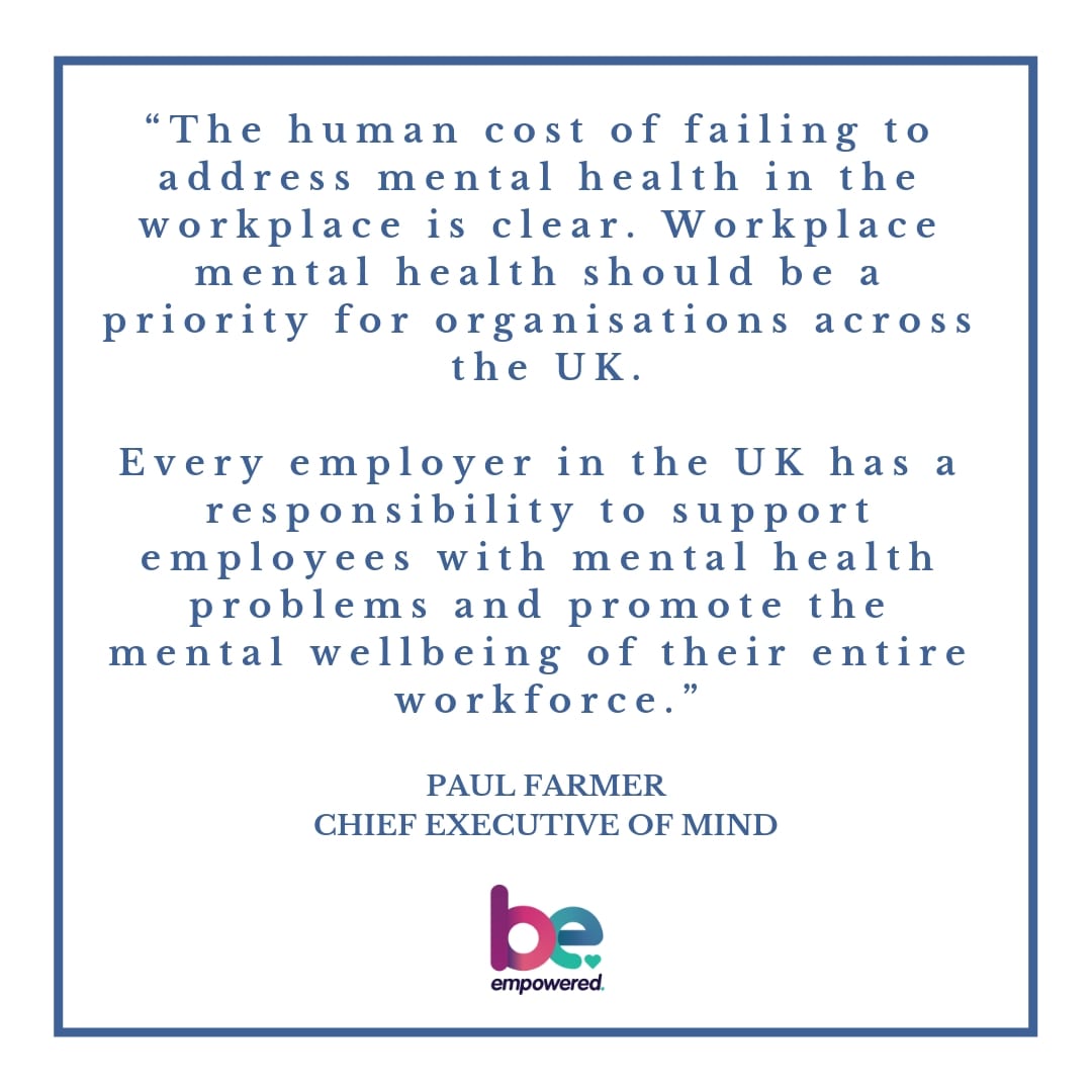 A quote from Paul Farmer about how workplaces have failed to address mental health