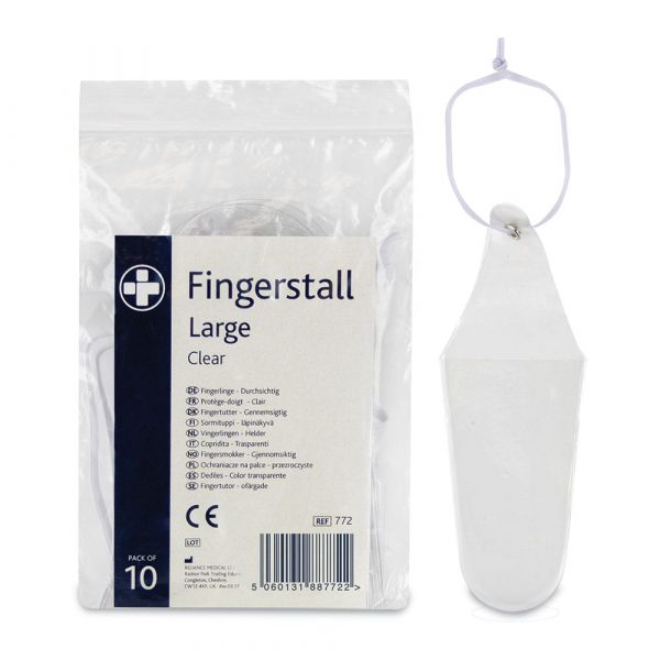 Finger Stall Large Clear Pack of 10