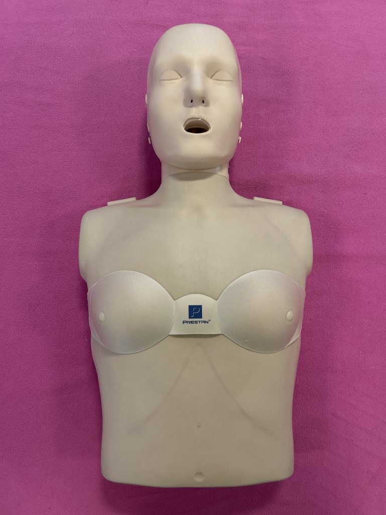 Designed to build confidence in CPR training, improve CPR survival rates in women, encourage dialogue & breakdown barriers, and eliminate gender bias in CPR administration
The female accessory securely fits both the PRESTAN Professional Adult and Ultralite Manikins.
Medium skin tone.