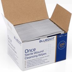 Blue Dot Once Sterile Saline Wipes (Box 100)