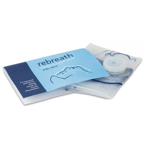 A Rebreath mouth to mouth device with instructional booklet