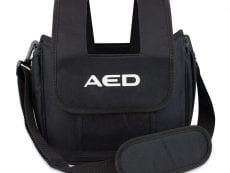 A bag made by mediana designed to carry an AED