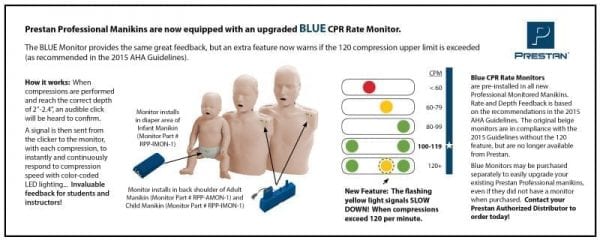 Prestan Professional Infant CPR/AED Training Manikin with CPR monitor - includes 10 lung bags