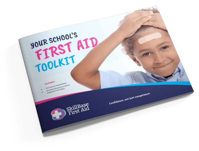A skillbase first aid brochure with the text: Your School's First Aid Toolkit