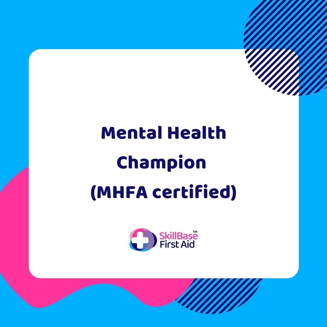 A banner for the mental health first aid champion