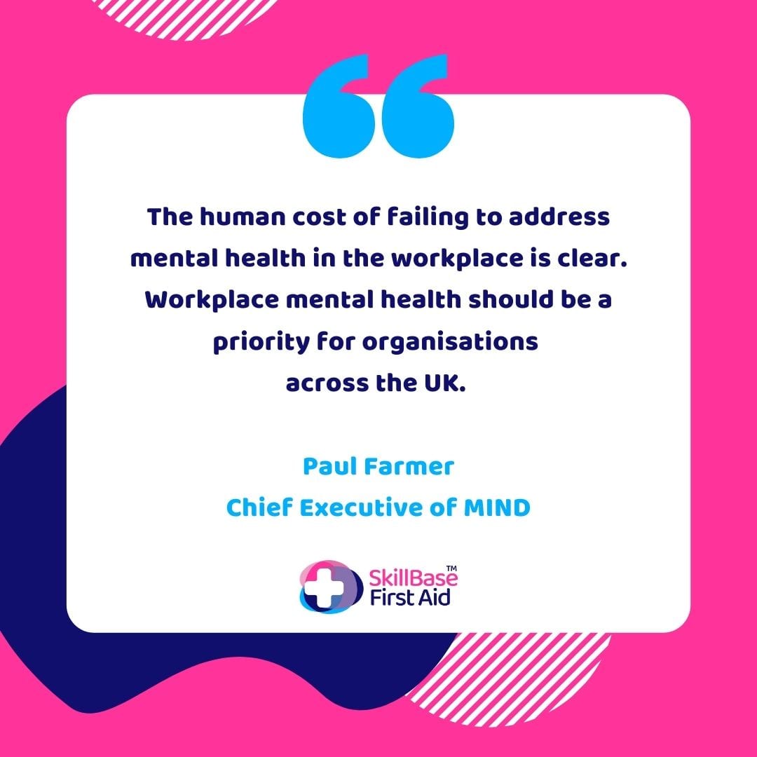 A quote from MIND about why mental health should be a priority for organisations in the UK.