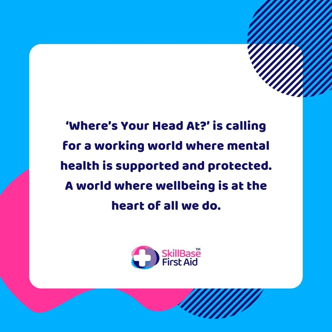 A decorative banner with motivational text for the where's your head at initiative