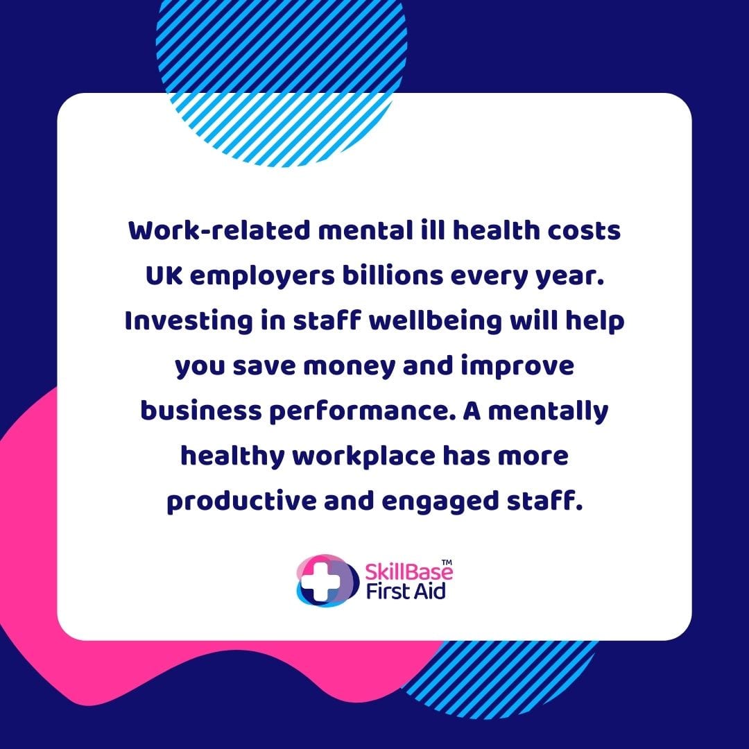 A quote outlining how much mental health issues cost UK employers every year.